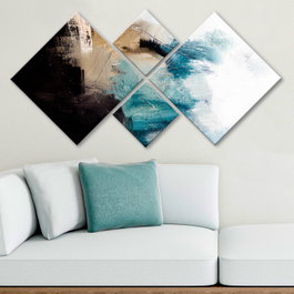 Wallity Conjunto de 4 Cuadros Decorativos de MDF Multicolor